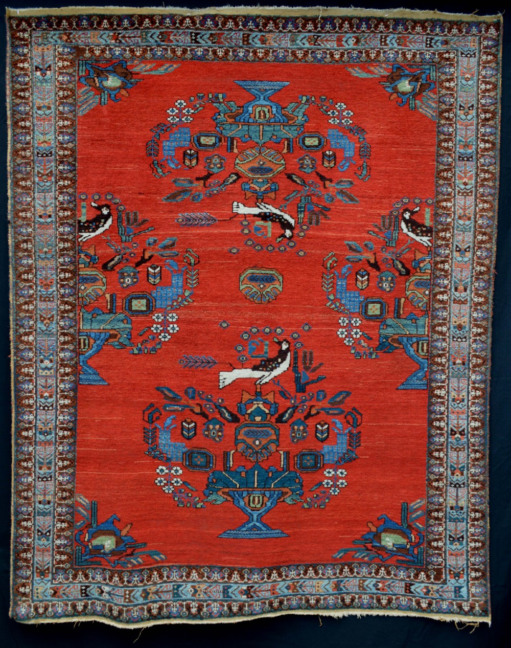 antique afshar tribal rug neiriz kerman province south persia