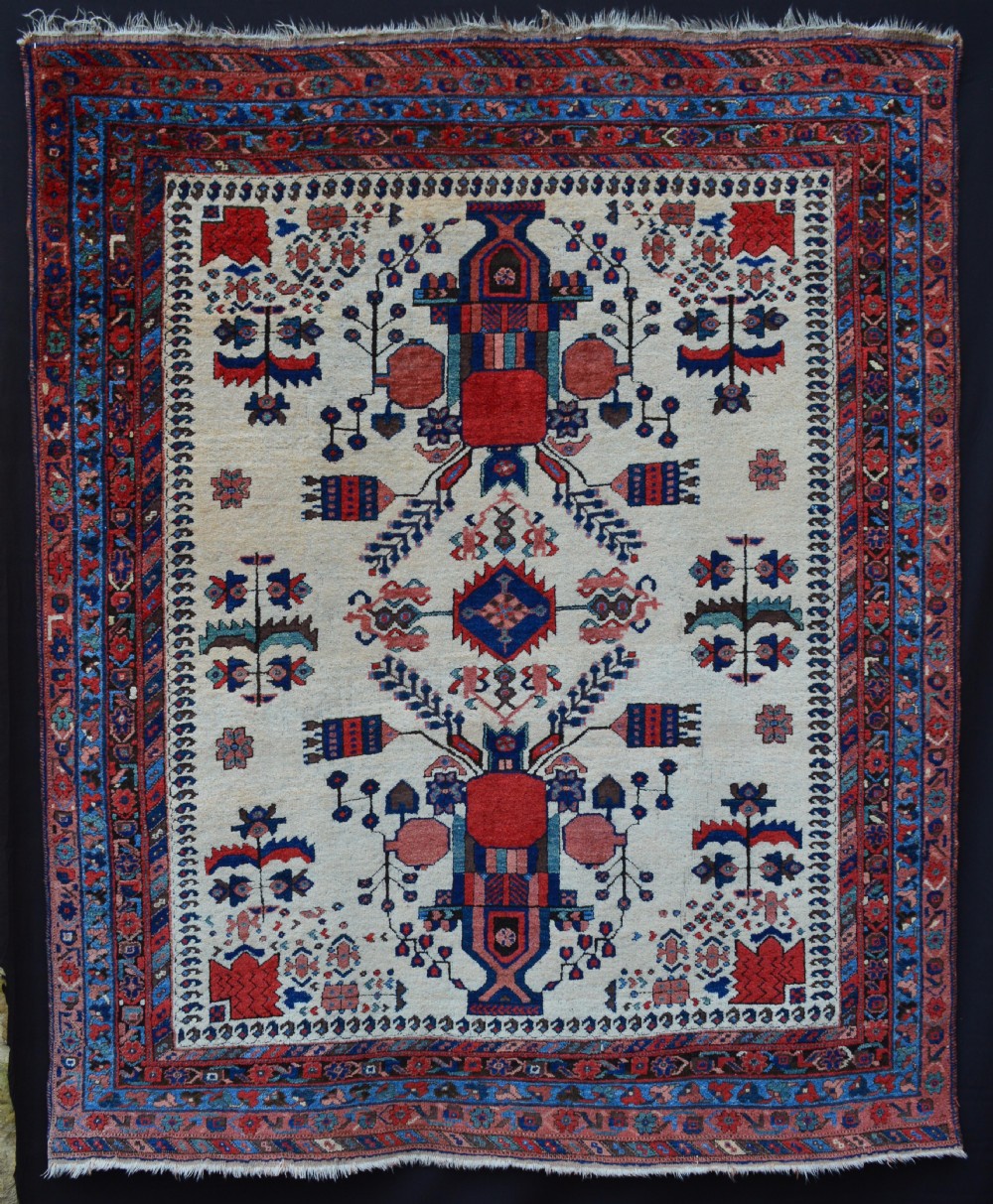 antique afshar tribal rug neiriz kerman province southern persia