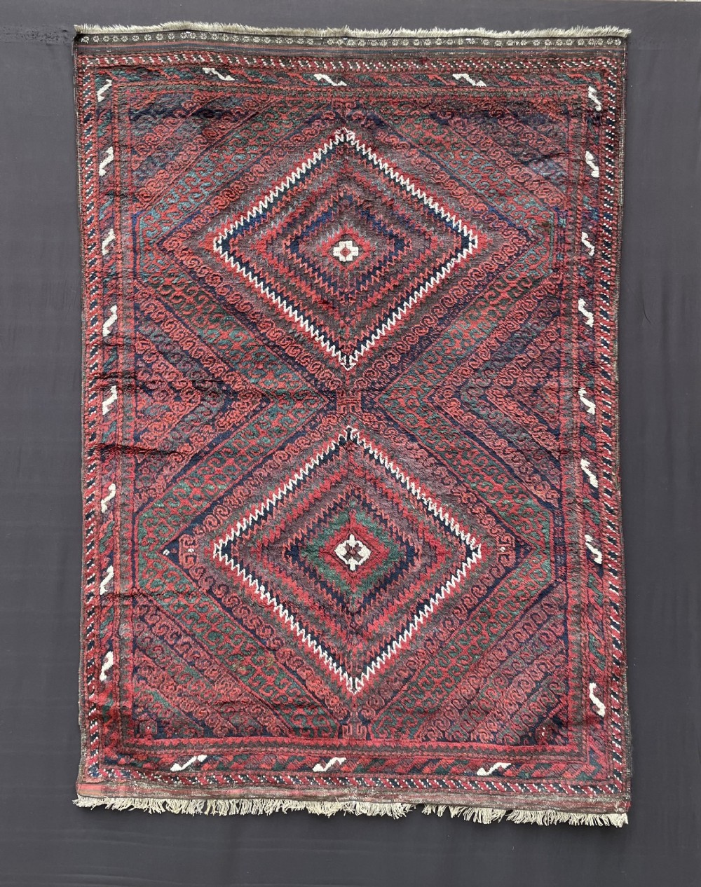 antique mushwani tribal rug sistan province southeast persia