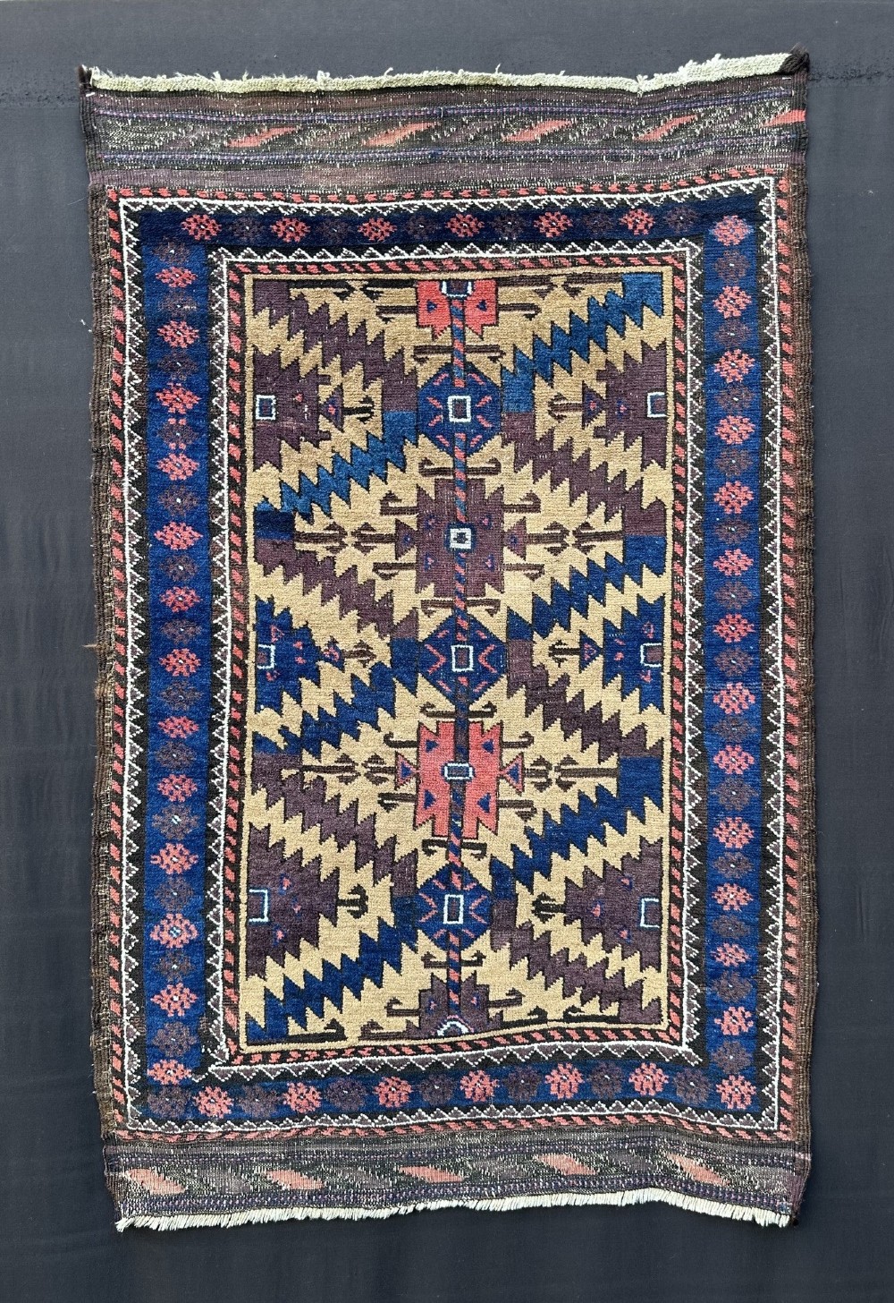 antique baluch tribal rug ferdows province southeast persia
