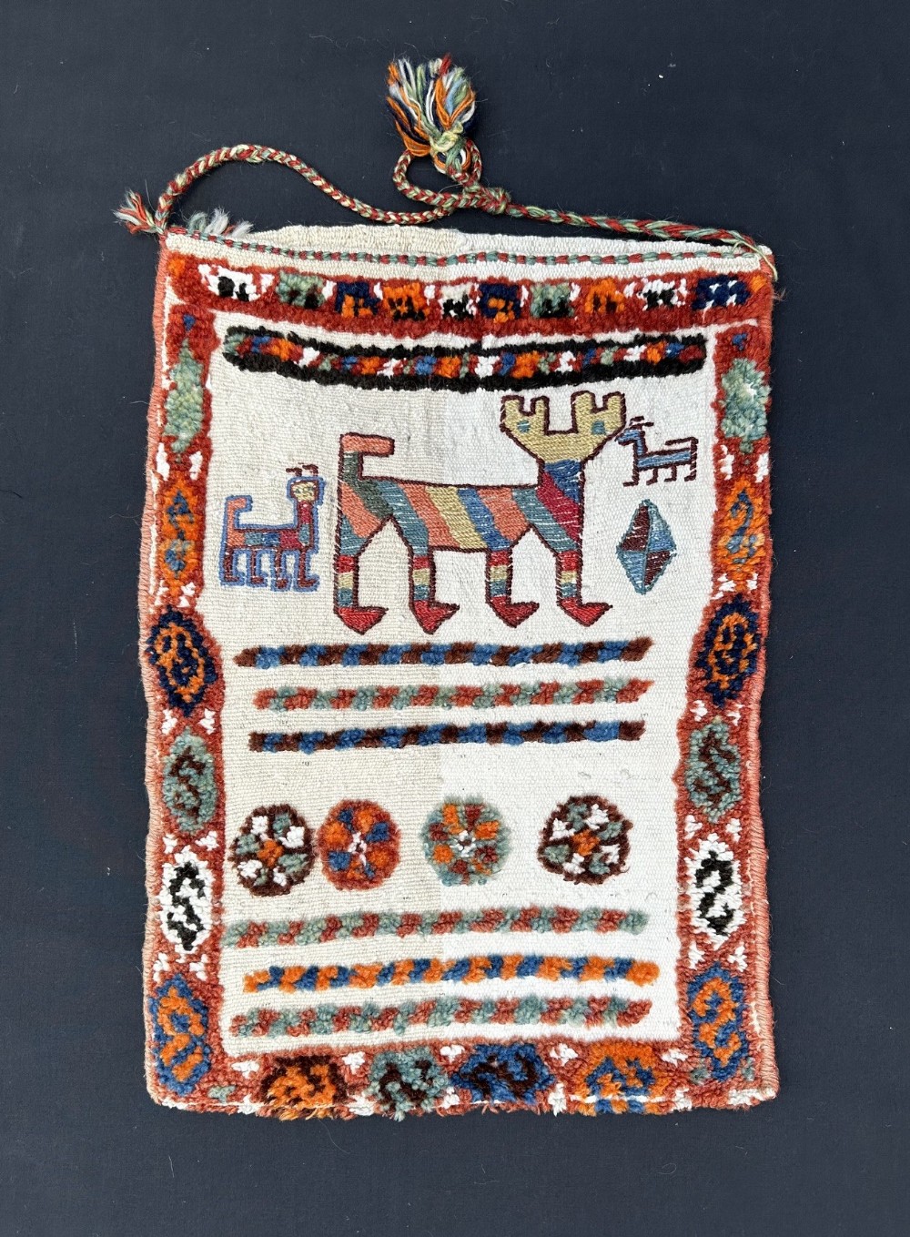 antique spindlewaterpipe bag loribakhtiari nomads the chahar mahal west persia