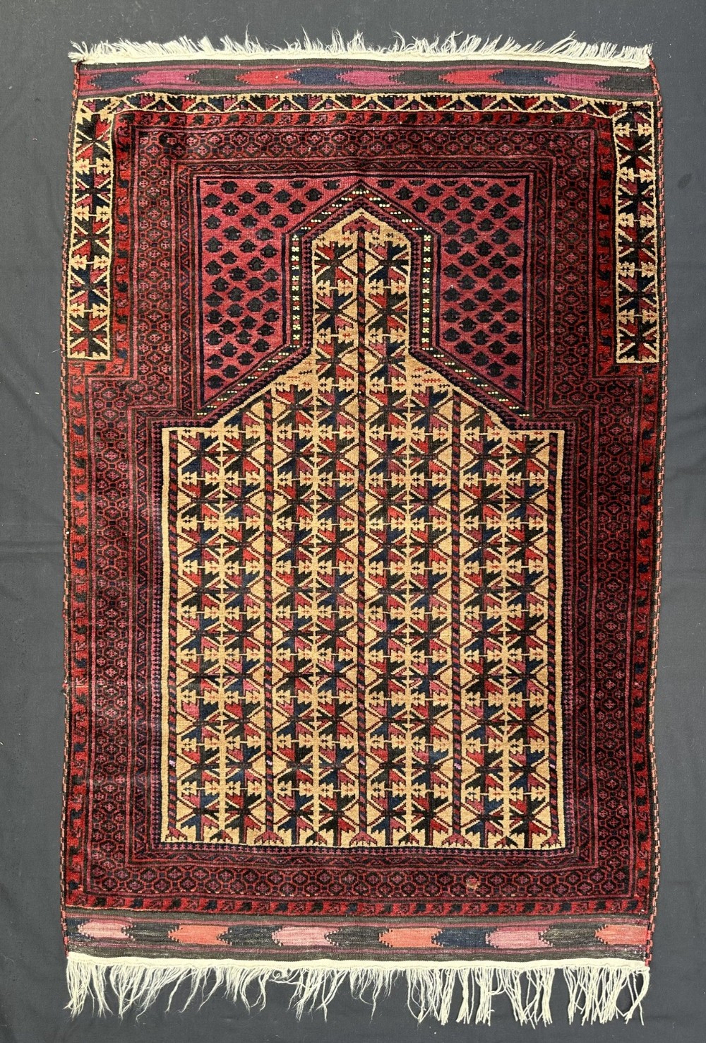 antique prayerrug timuri dokhtareqazi tribe khaf region borderlands of northeast persianorthwest afghanistan