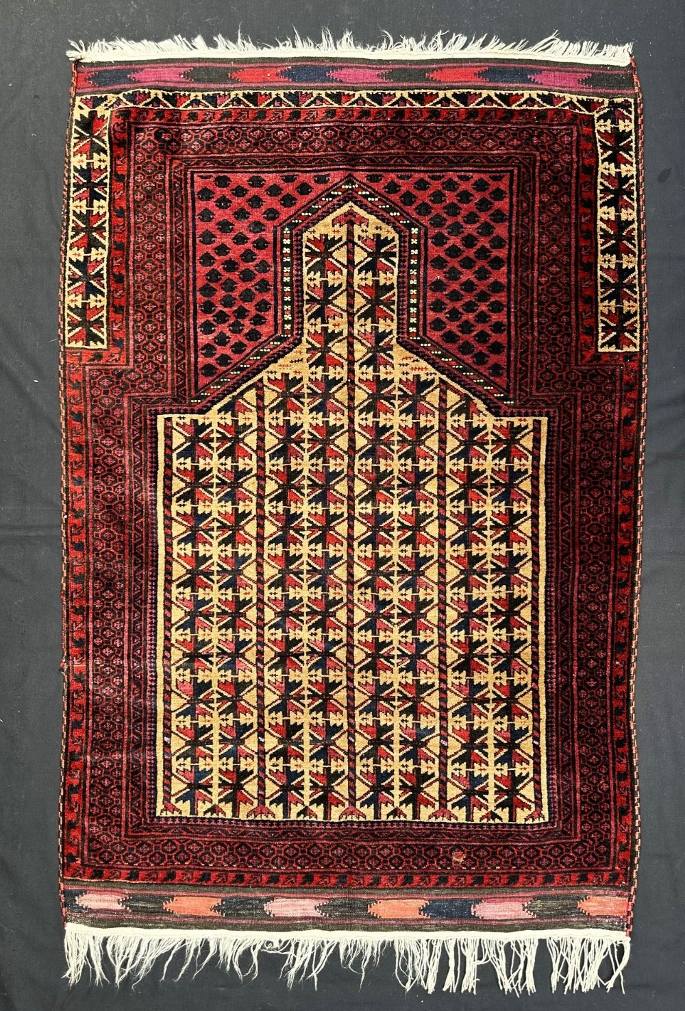 antique prayerrug timuri dokhtareqazi tribe khaf region borderlands of northeast persia northwest afghanistan